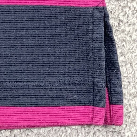 Lands'‎ End Shirt Top Women XL Pink Blue Striped Thick Fabric V-Neck V65 - Picture 6 of 14